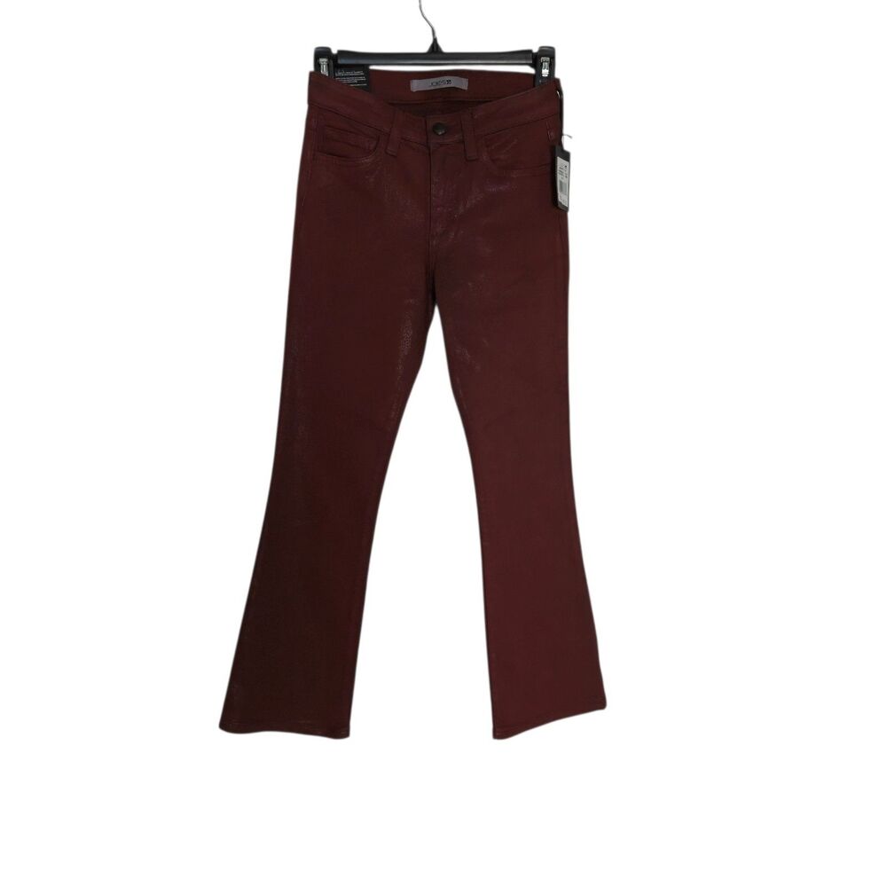Joe's Jeans Women's Size 23 Coated Denim Marsala Burgundy Crop Bootcut NEW
